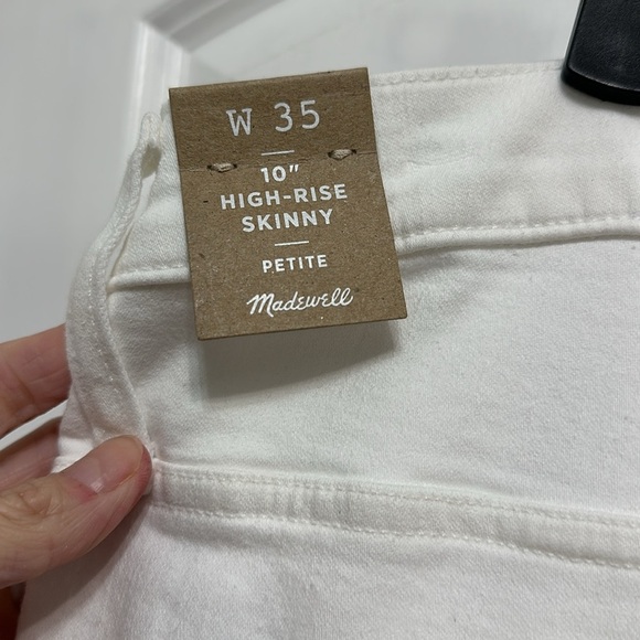 White madewell button fly skinny jeans with raw hem NWT - Picture 6 of 6